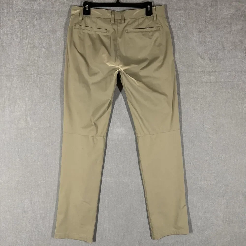 Rhone Commuter Pants Mens 32x31 Khaki Tan Beige Slim Fit Stretch 5-Pocket Travel